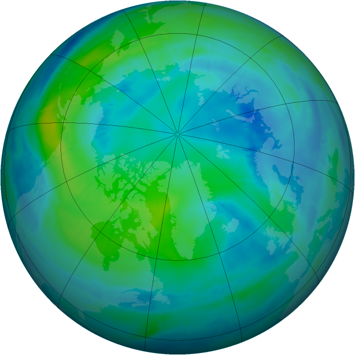 Arctic ozone map for 16 October 2008